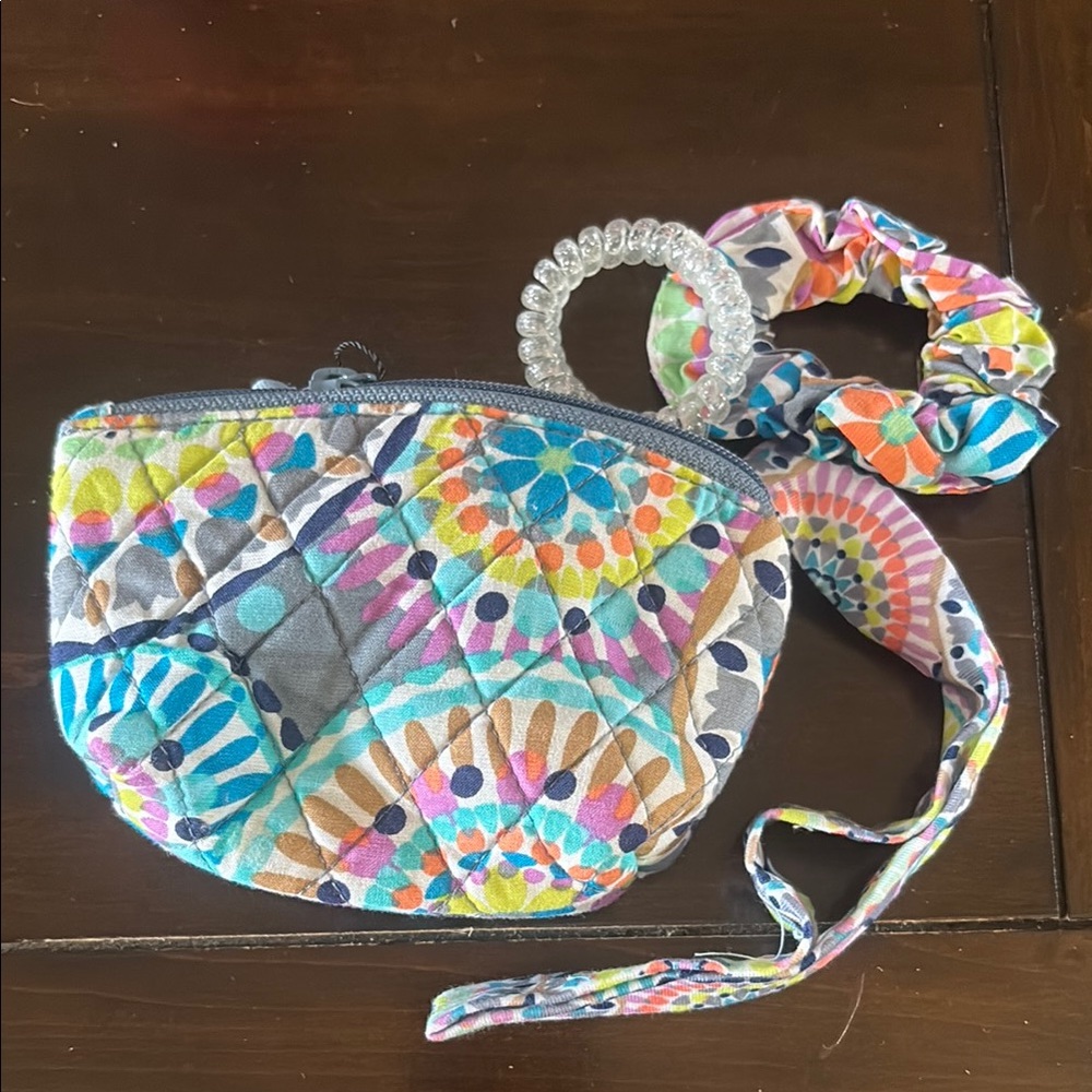 Vera Bradley Colorful Quilted Pouch with Scrunchie